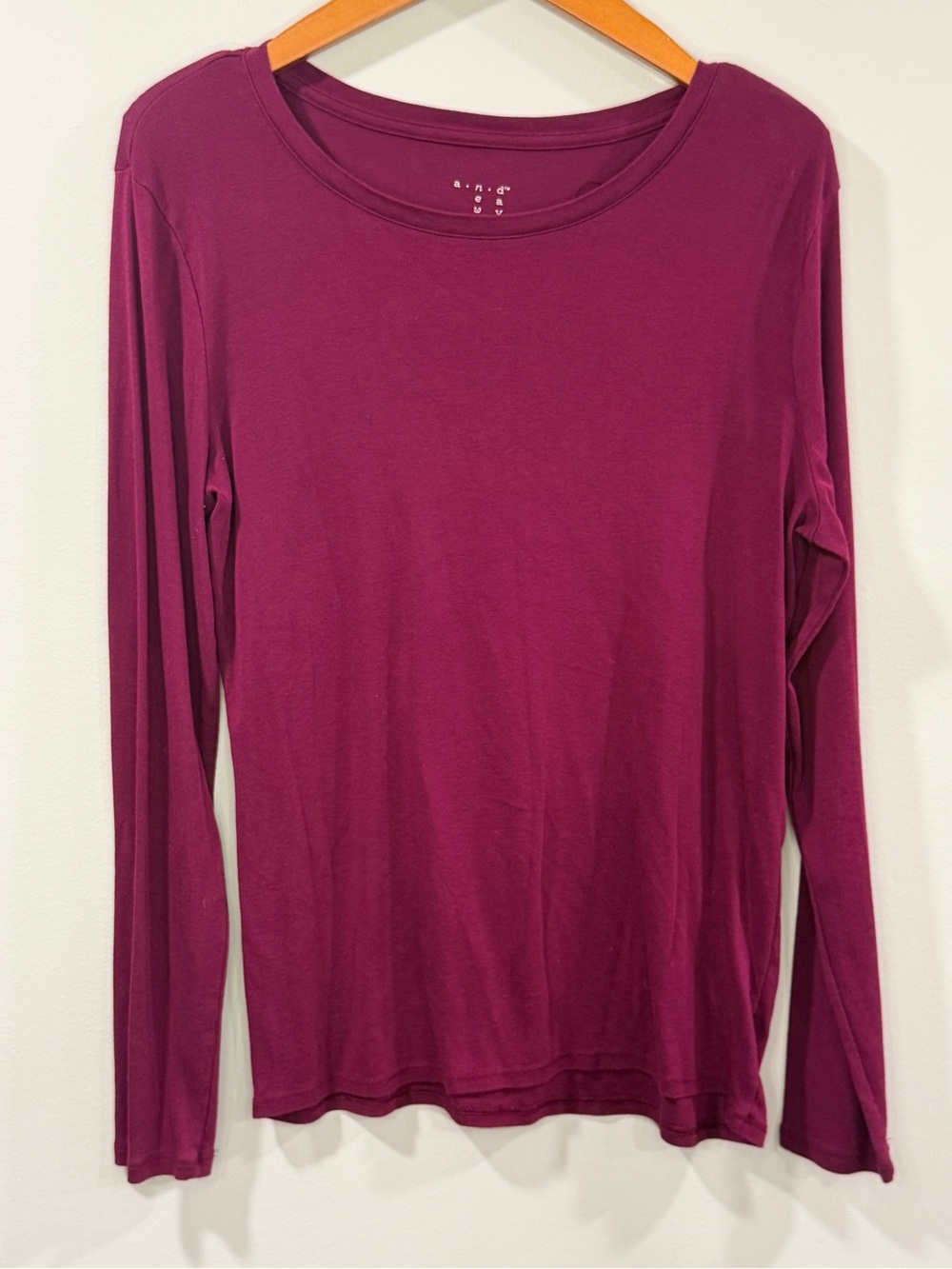 a new day Womens Raspberry Pink Long Sleeve Scoop Neck Top Size L